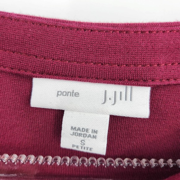 J.Jill Ponte Womens Tunic Top Small Petite Burgundy - Picture 4 of 6